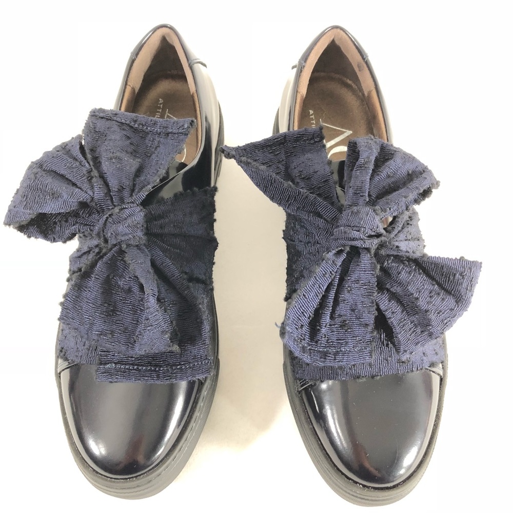 AGI Leather Bow Platform Sneaker